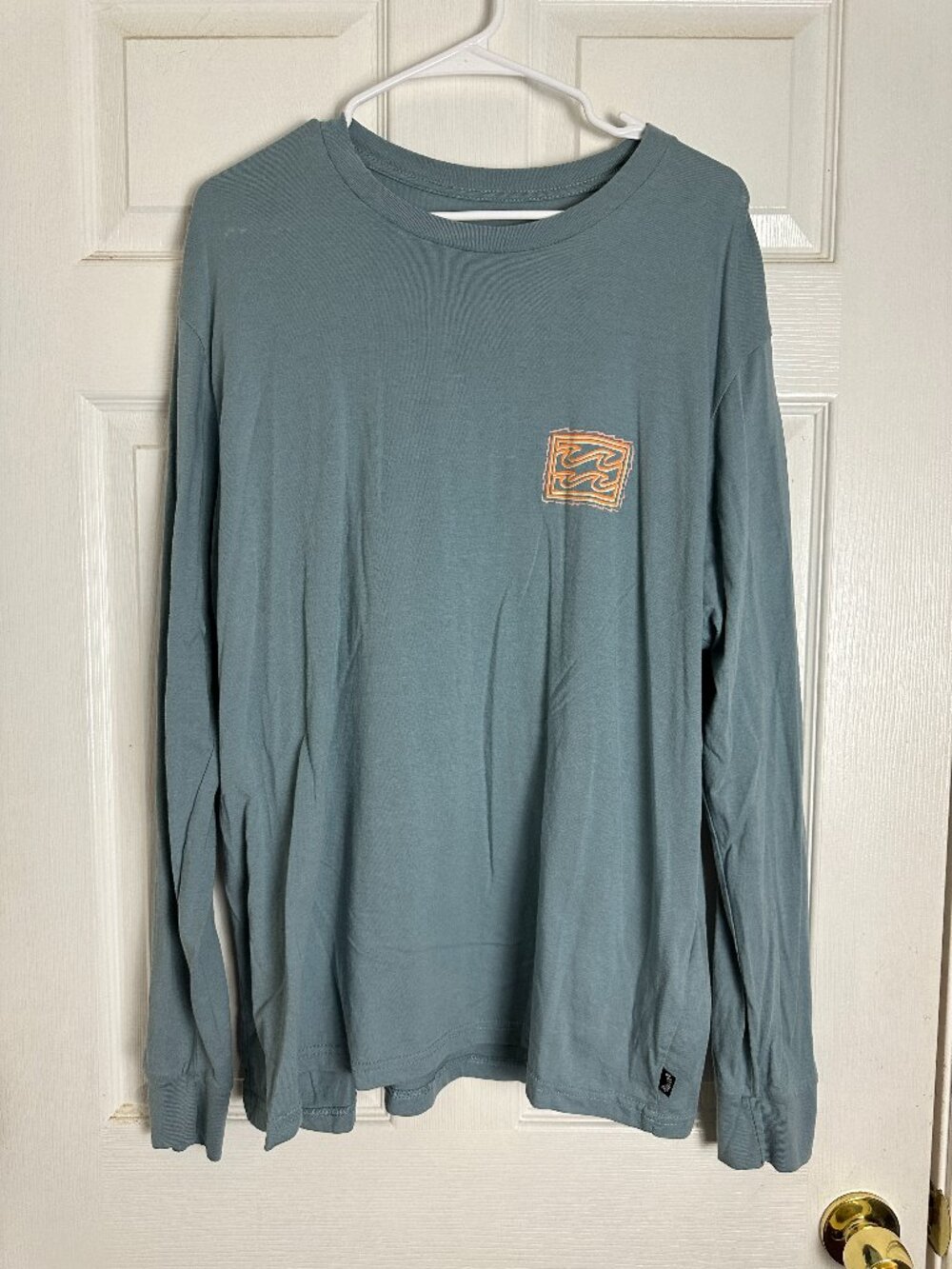 Billabong Surf 100% Cotton Premium Blue Graphic Long Sleeve Tee Men Size XL